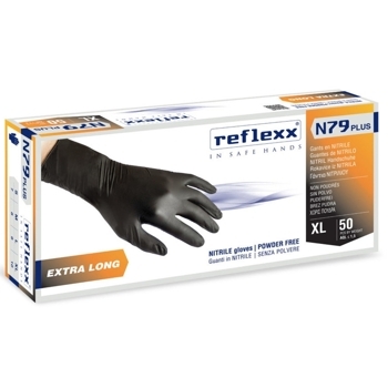 Reflexx N79P-L Plus Одноразовые перчатки химостойкие сверхдлинные 30см. 7,7 гр. Толщина 0,14 мм.