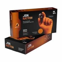 JETA PRO JSN NATRIX ультрапрочные нитриловые перчатки, оранжевые, M(1шт)