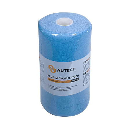 AUTECH PROFI-MICROFASERTUCH Микрофибра салфетка 25*25 см, голубая, 200 гр/м2. Рулон 50 шт. Au-2408